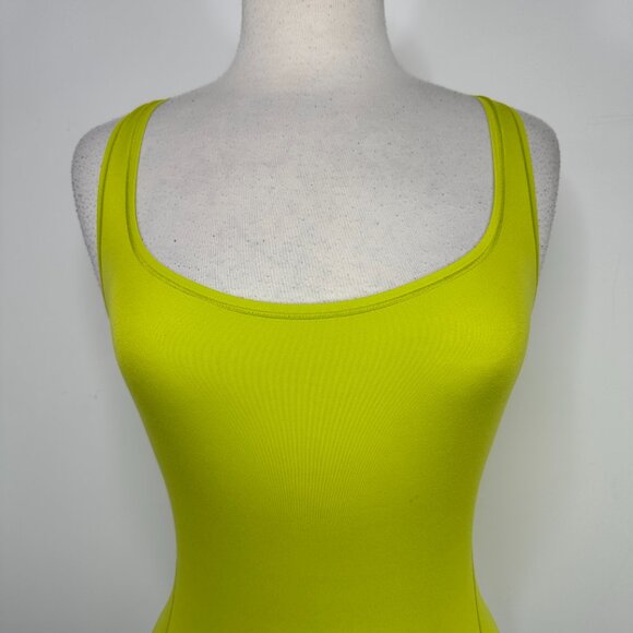 Lululemon Women’s Sz S Wundermost Ultra Soft Nulu tank Bodysuit Lime - Picture 2 of 11